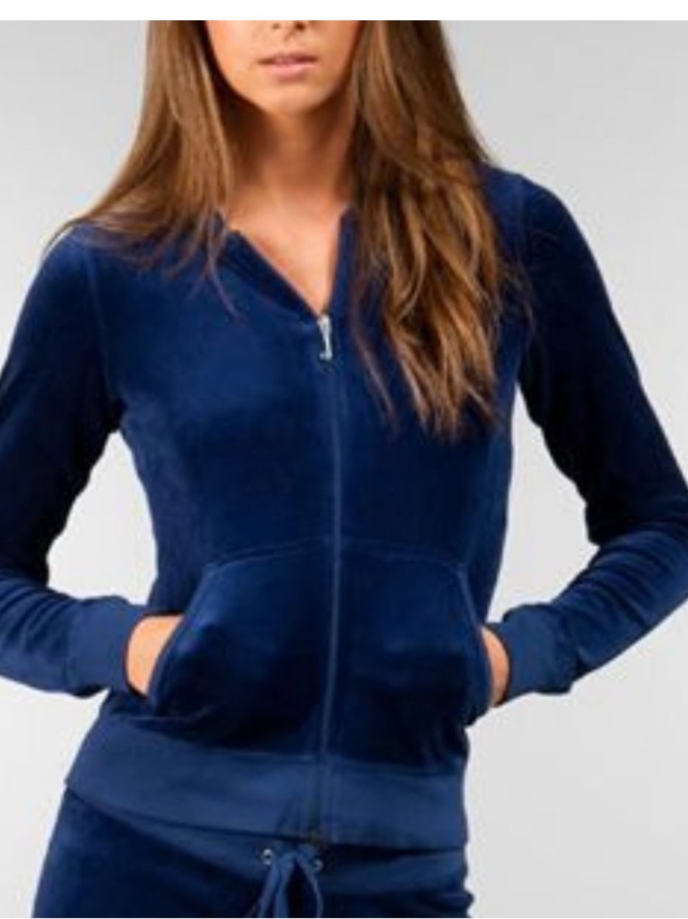 Juicy Couture Blue Velour Zip Hoodie